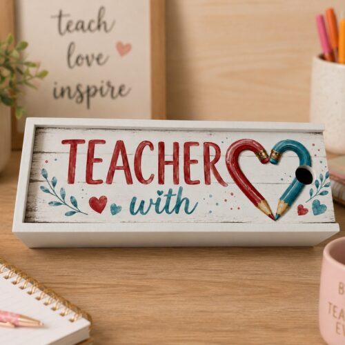 Pencil Box – Teacher with heart