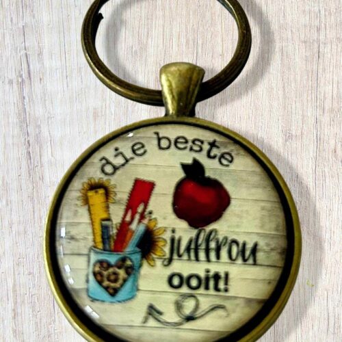 Keyring 30mm Beste Juffrou ooit 2022