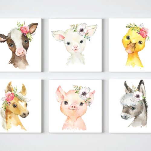 Farm Animal Set of 6 Flower
