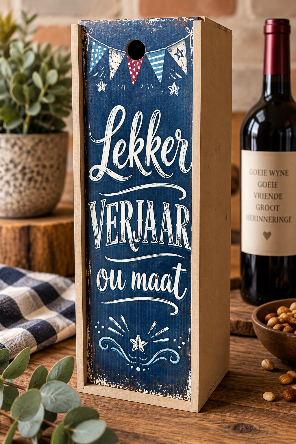 Wooden Winebox - Lekker verjaar