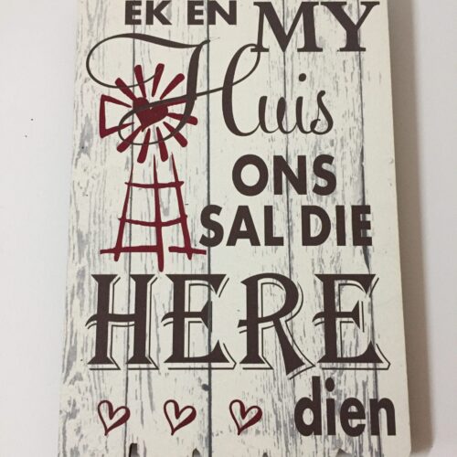Small Sign (A4) – Ek en my huis