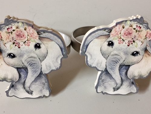 Elephant floral tiebacks set (2)