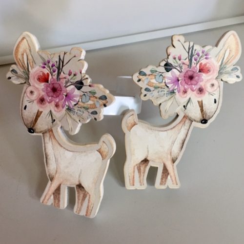 Deer floral tiebacks set (2)