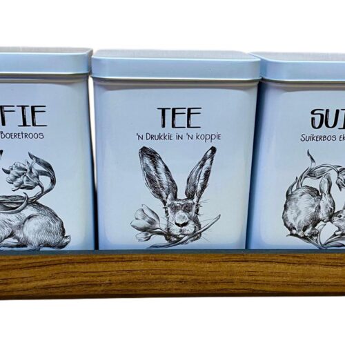 Tin Set – Koffie Tee Suiker Hasies