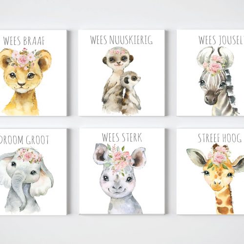 Africa Animal Set of 6 Roses Afrikaans