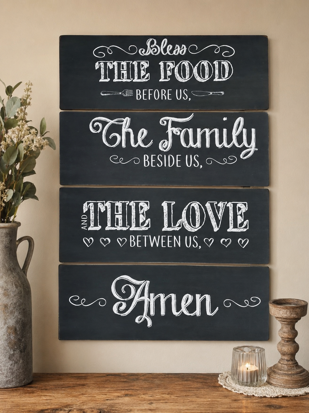 Bless the Food chalkboard 59x42cm