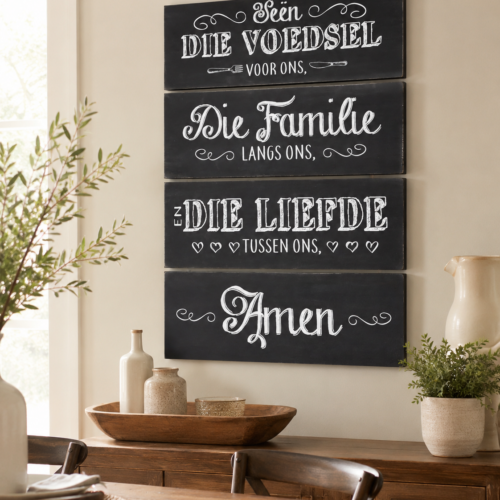 Seën die voedsel chalkboard 59x42cm