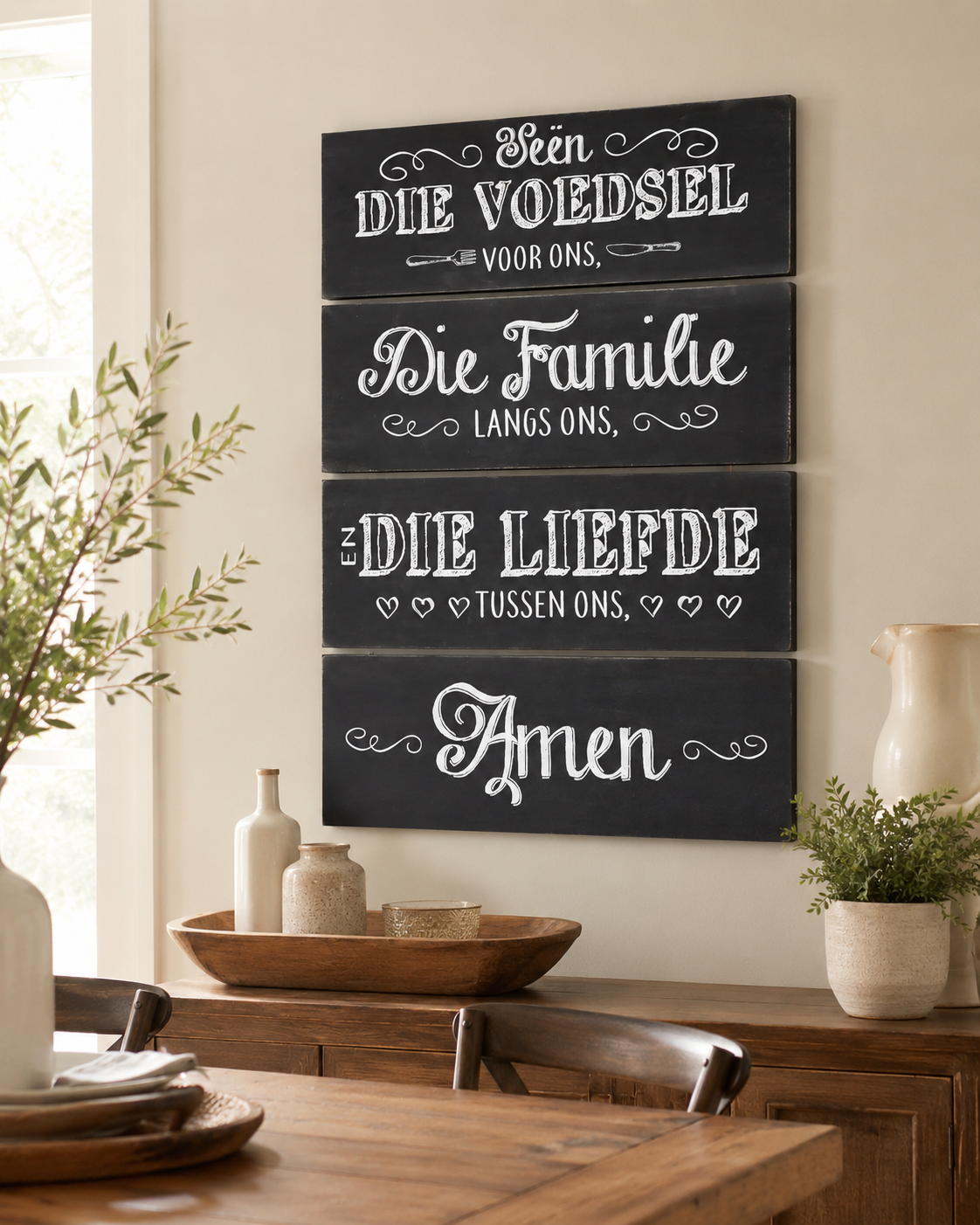 Seën die voedsel chalkboard 59x42cm