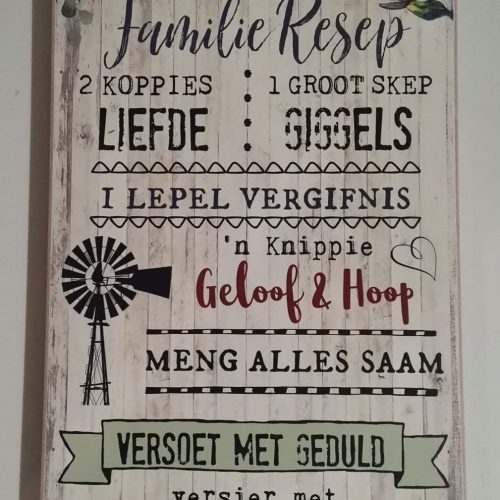 Familie Resep Sign 25x40cm
