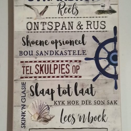 Strandhuis Re?ls Sign 25x40cm