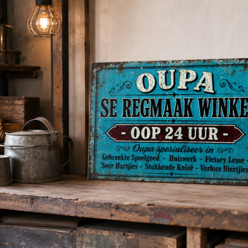 Small Sign (A4) – Oupa se winkel 2026