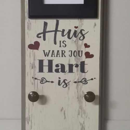 Keyrack Photoframe – Huis is waar jou hart is