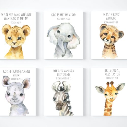 Safari Diere Bybelversies Set of 6