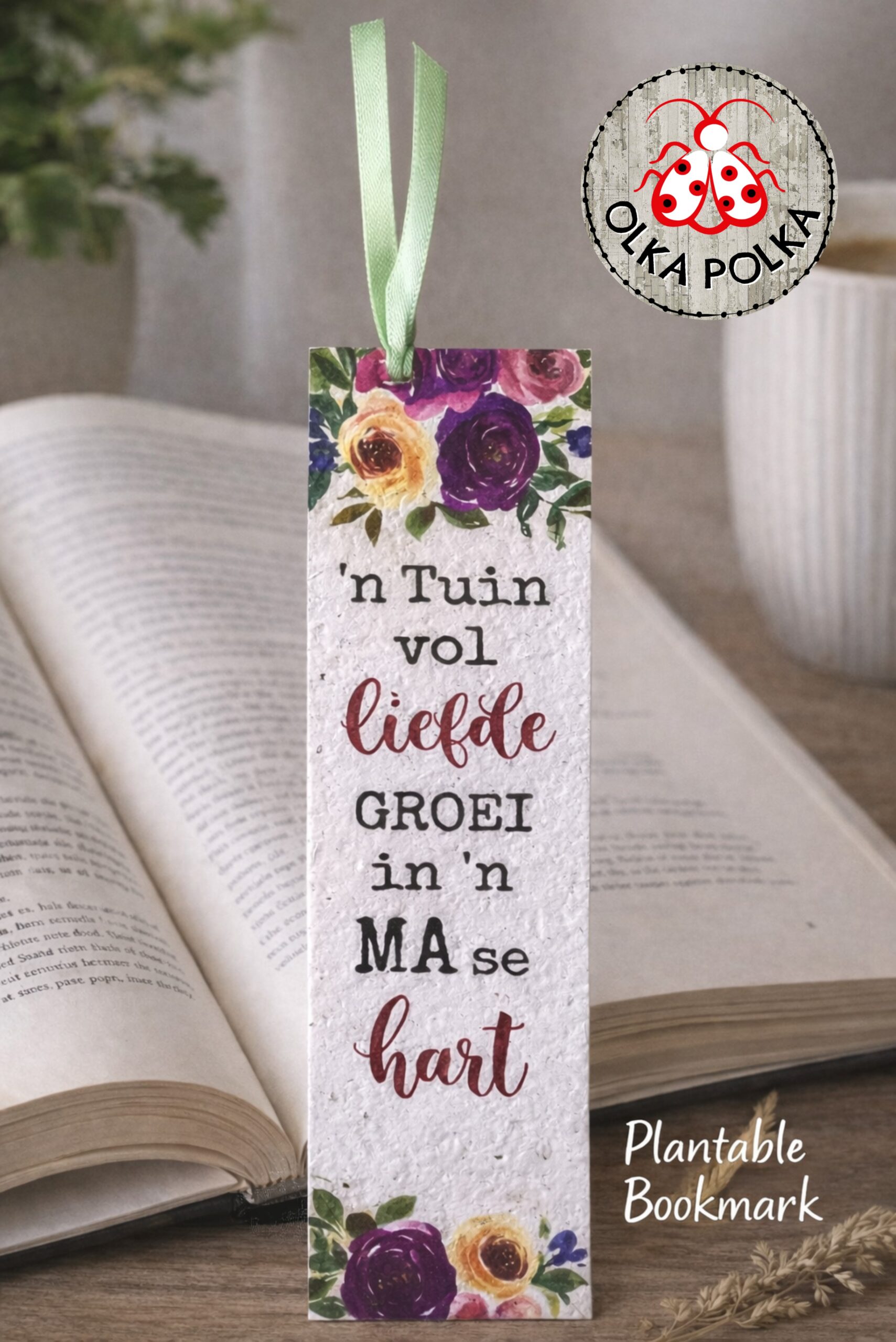 Seed Paper Plantable Bookmark (Flowers) - Mamma
