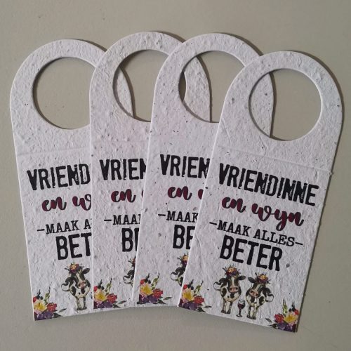 Seed Paper Plantable Bottle Tag (Flowers) – Vriendin (1)