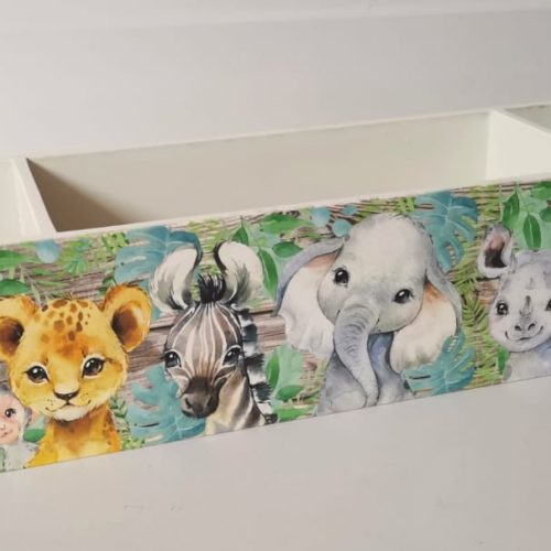 Wooden caddy Safari Animals