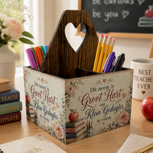 4 Division Pencil Holder Teacher – Dit neem ‘n groot hart 2026