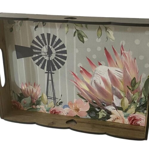 Tray Printed King Protea Windpomp