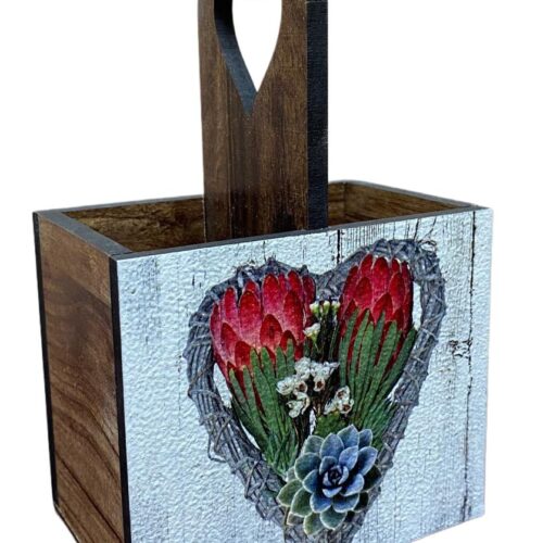 Teaspoon Holder – Red Protea (Photo) heart