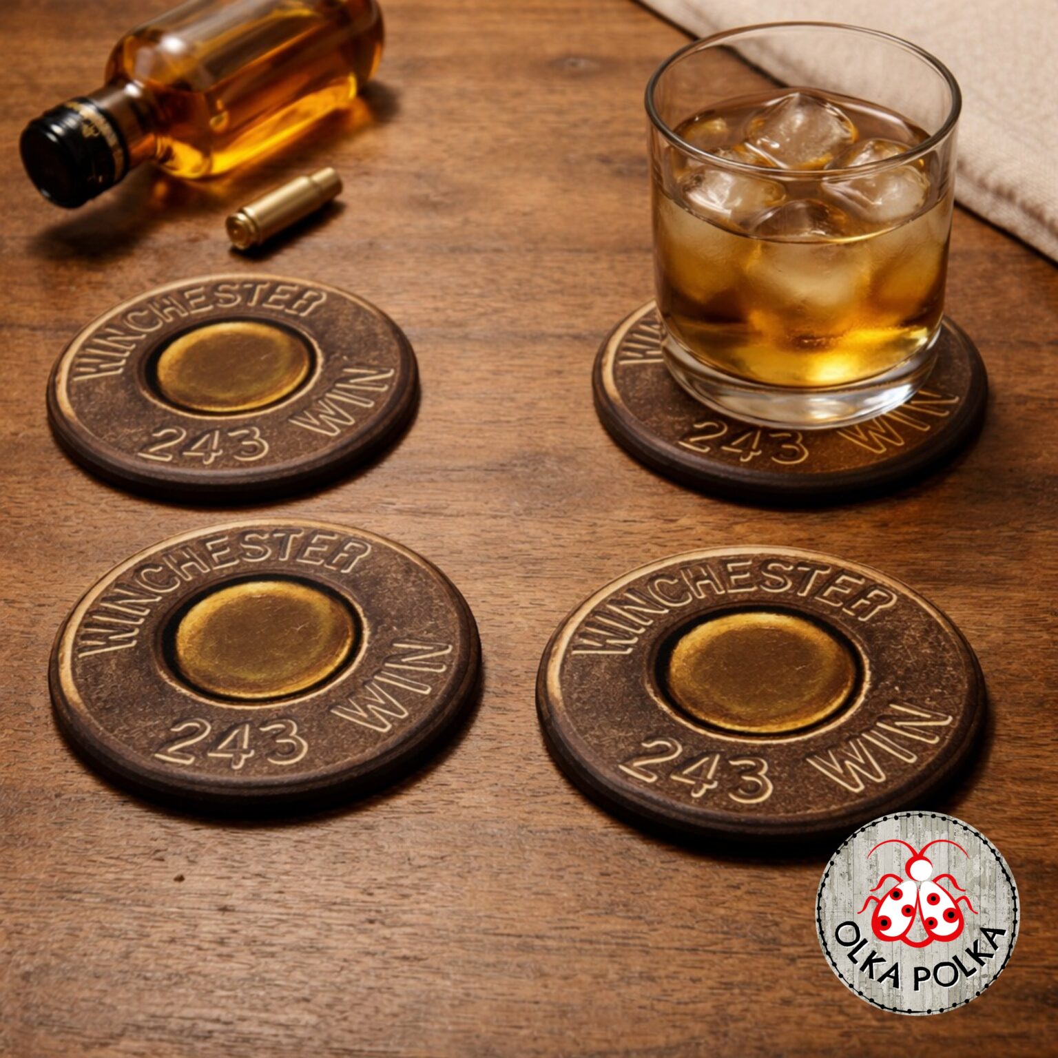 Coaster (4) 243 Winchester Bullet – Olka Polka Creations