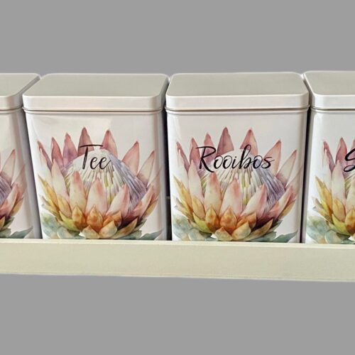 Tin Set – Koffie Tee Suiker Rooibos WC Protea 2024