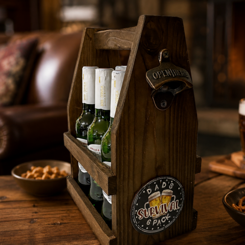 Wooden Caddy Dad’s Survival 6 Pack 2024
