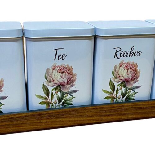 Tin Set – Koffie Tee Suiker Rooibos Peonie 2023
