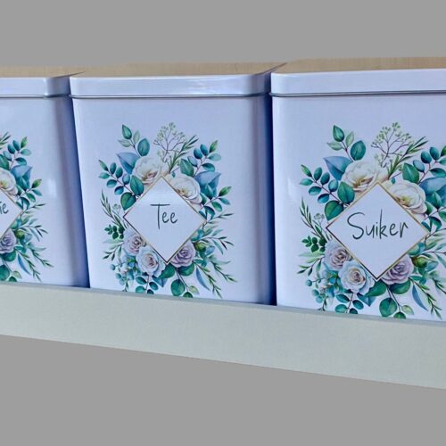 Tin Set – Koffie Tee Suiker Leaves & Flowers 2024