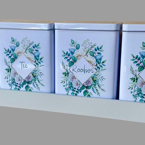 Tin Set – Koffie Tee Suiker Rooibos Leaves & Flowers 2024