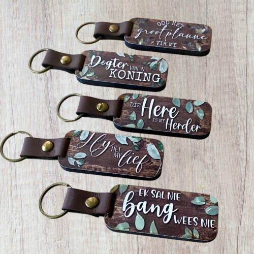 Leather & Wood Keyring 2024