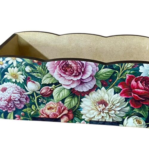 Small Wood Box Printed Flowers 2025