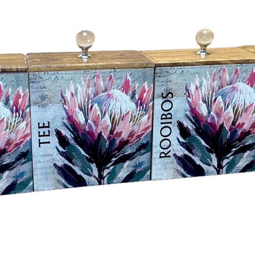 Wood Set – Koffie Tee Suiker Rooibos King Protea 2025