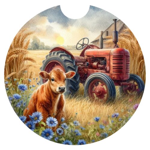 Licence Disk Holder Red Tractor Cow 2025