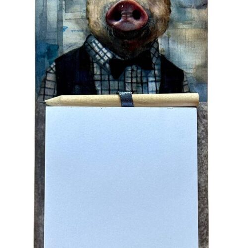 Magnetic Notepad – Whimsical Pig 2025