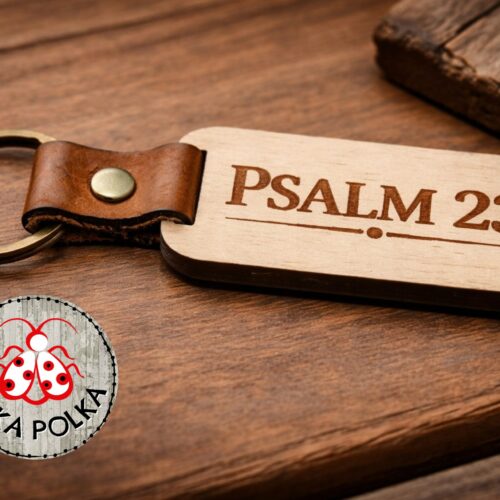 Leather & Wood Keyring Psalm 23