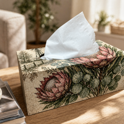 TISSUE BOX – Vintage Protea Windpomp