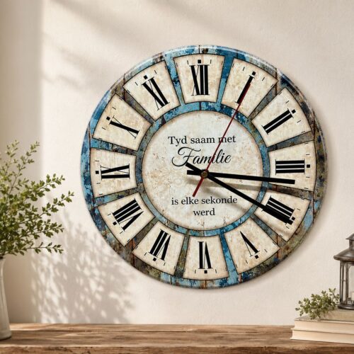 Clock Rustic Farmhouse Tyd saam met Familie
