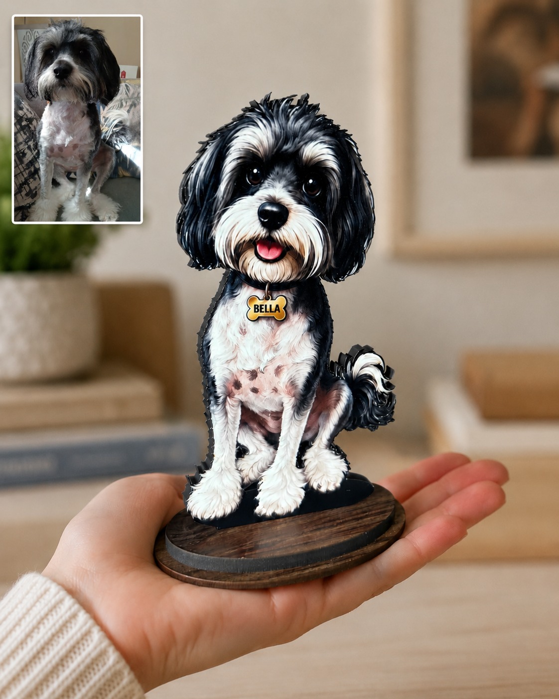 Personalized Wood Photo Cartoon Caricature Pet