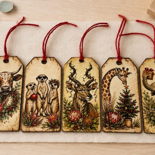 Gift Tags Wood Animals Pack of 5