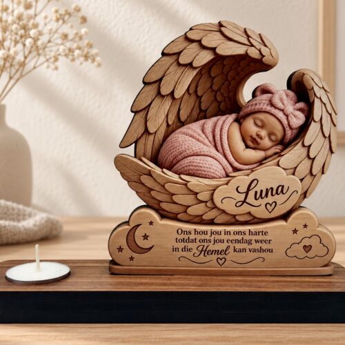 Personalized Wood Baby Memorial Tea Candle Holder