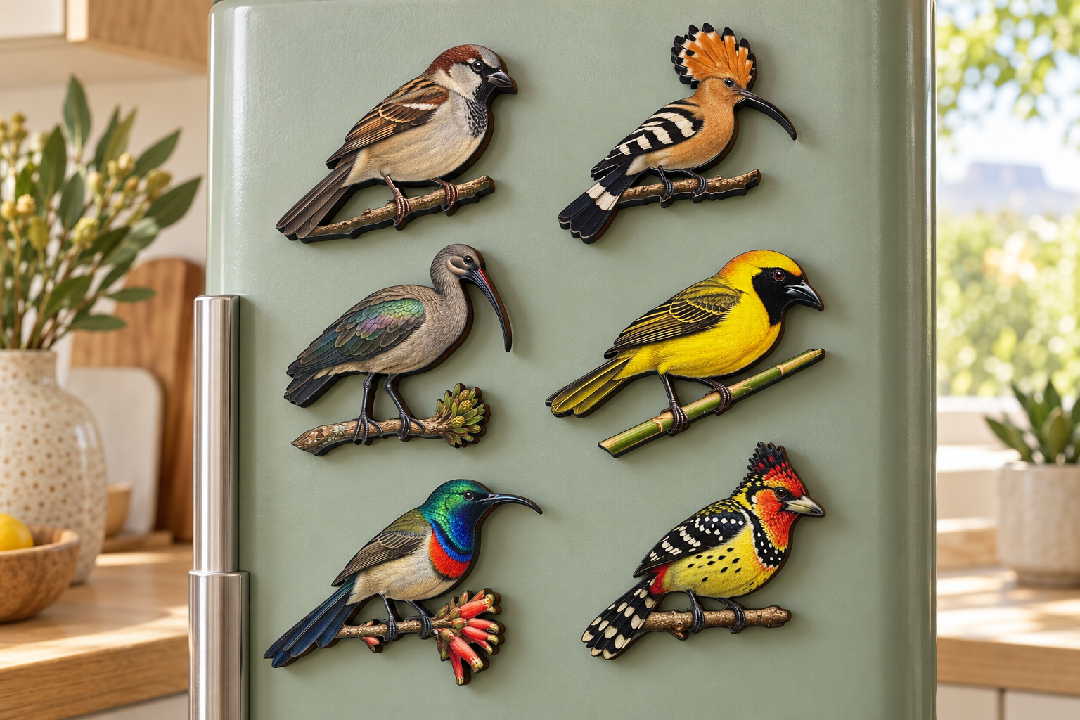 Fridge Magnet - South African Garden Birds – Set of 6